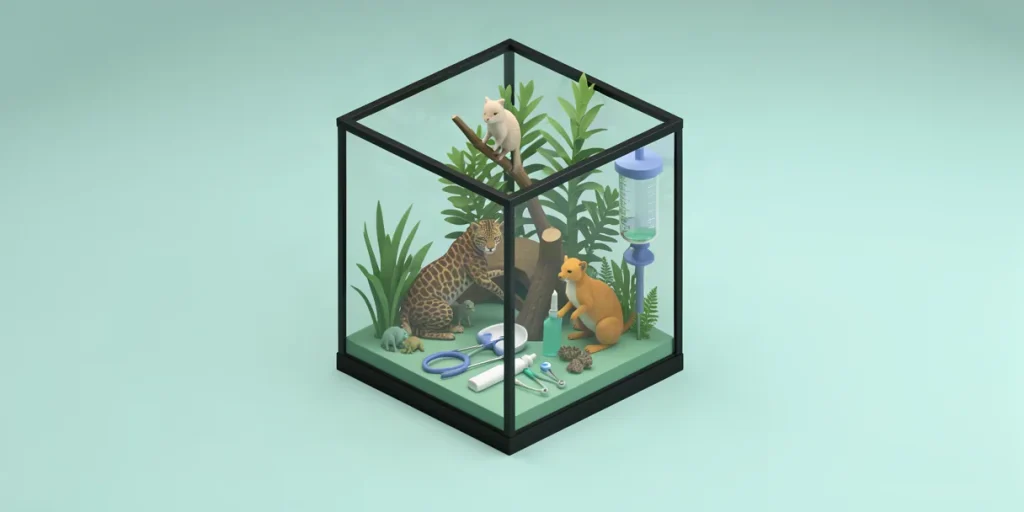 Hero illustration for the article “How to Identify and Treat Diseases in Exotic Animals: A Practical Guide”
