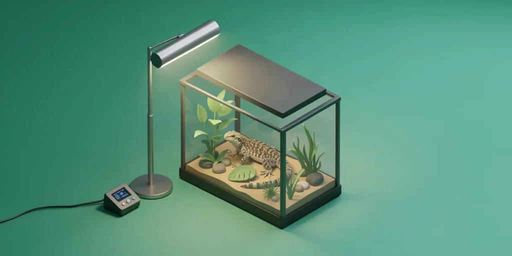 Illustration for the article “Thermoregulation in Exotic Reptiles: Health and Care”
