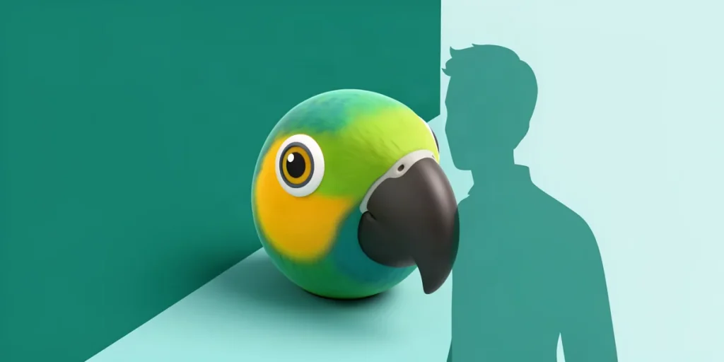 Illustration for the article “Facial Recognition in Pet Birds: How They Recognize Their”