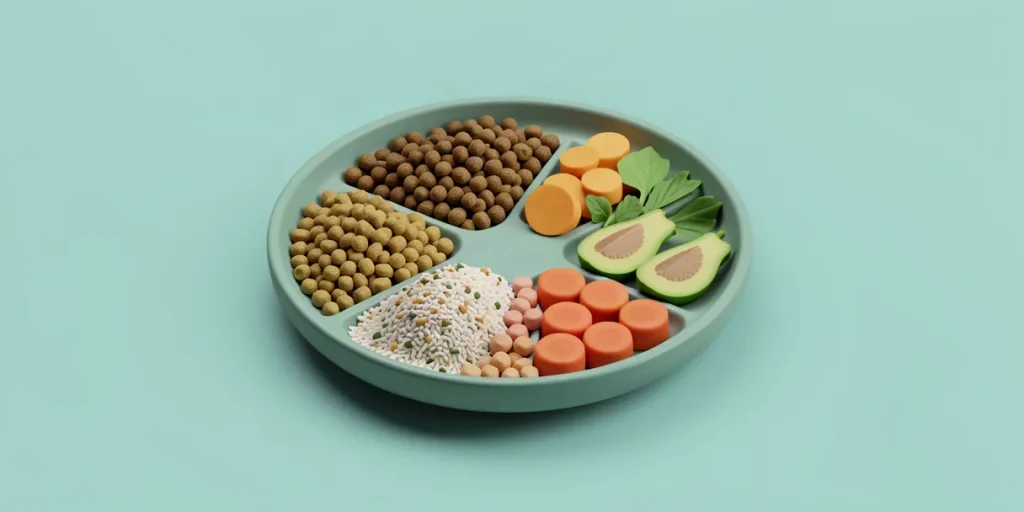 Illustration for the article “Comparison of Pet Foods: Kibble, Mixes, and Natural Products”